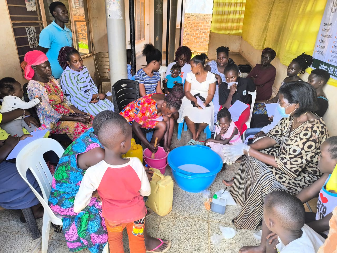 A wide view of a mixed age group attending a skills workshop